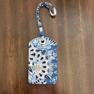 Vera Bradley Blue and White Patterned Luggage Tag